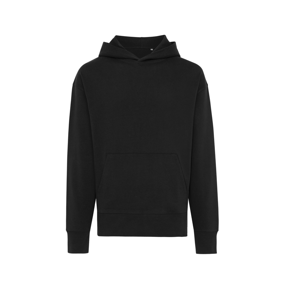 IQONIQ Yoho gerecycled katoen relaxed hoodie - zwart (± PMS Black)