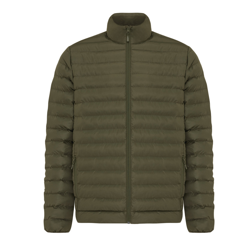 IQONIQ Maiko heren gerecycled polyester jas met voering - khaki (± PMS 18-0523 TCX)