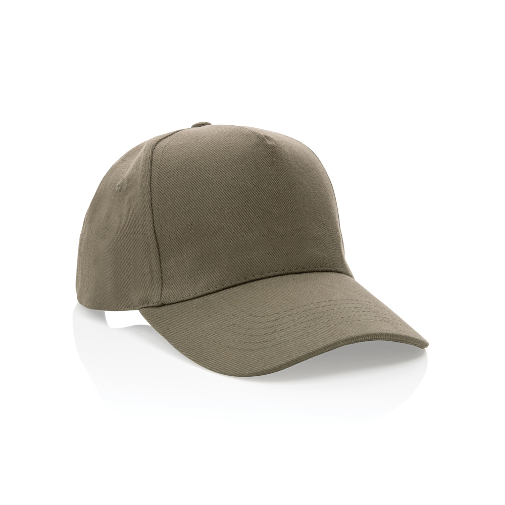 Impact AWARE™ 5 panel 280gr recycled katoenen cap - groen (± PMS Green)