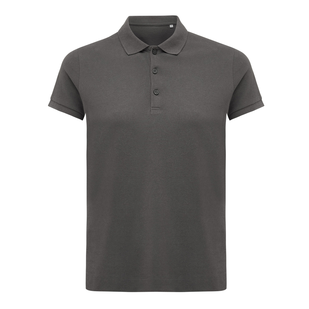 IQONIQ Yosemite dames recycled katoen pique polo - antraciet (± PMS 19-3900 TCX)
