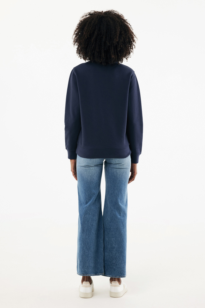 IQONIQ Elgon gerecycled katoen sweater met kwartritssluiting