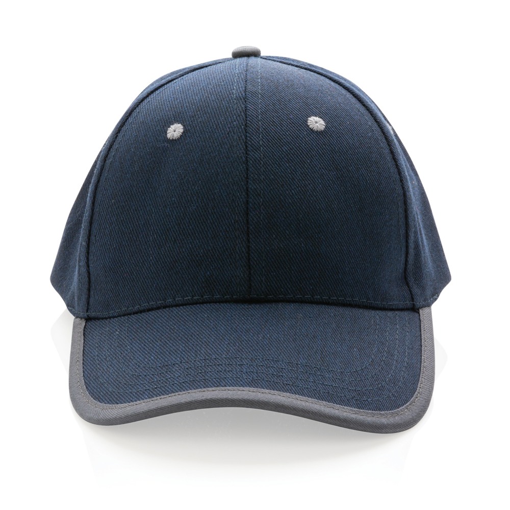 Impact AWARE™ 6 panel 280gr recycled katoen cap met bies