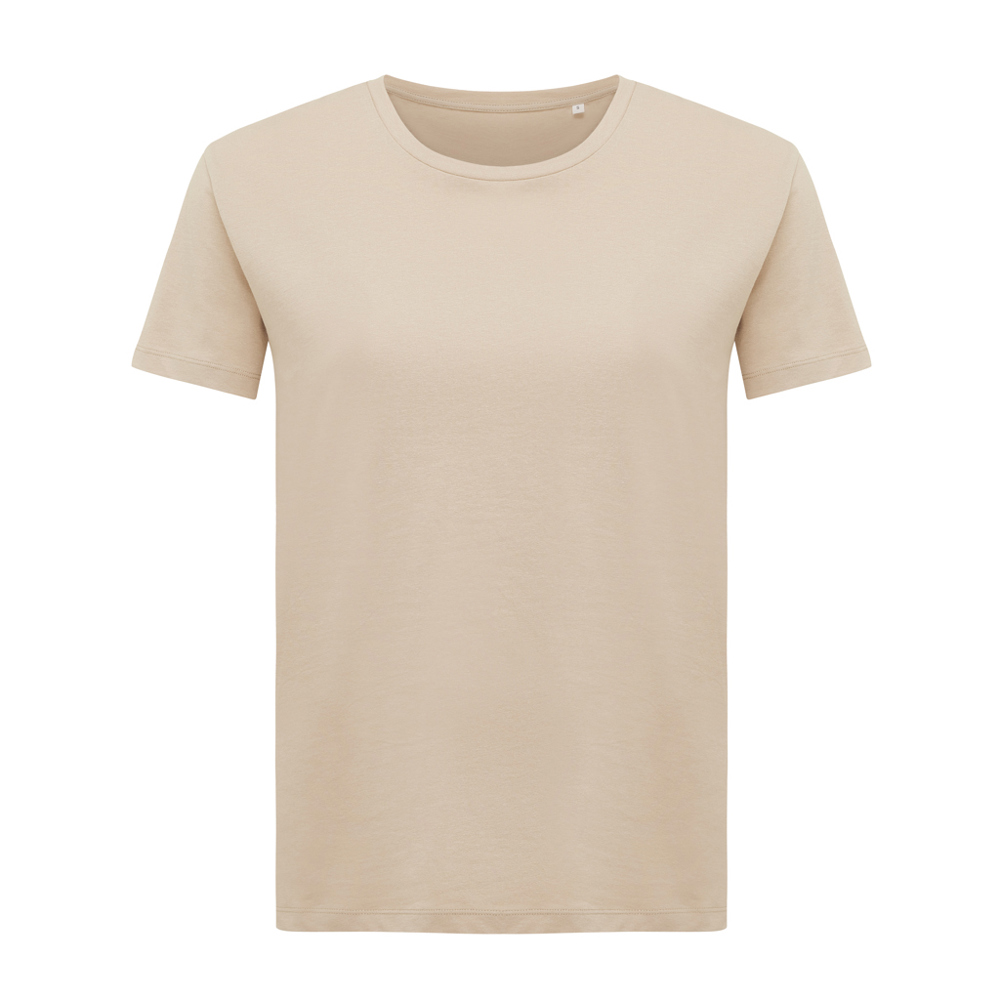 IQONIQ Yala dames lichtgewicht gerecycled katoen t-shirt - desert (± PMS 14-0708 TCX)