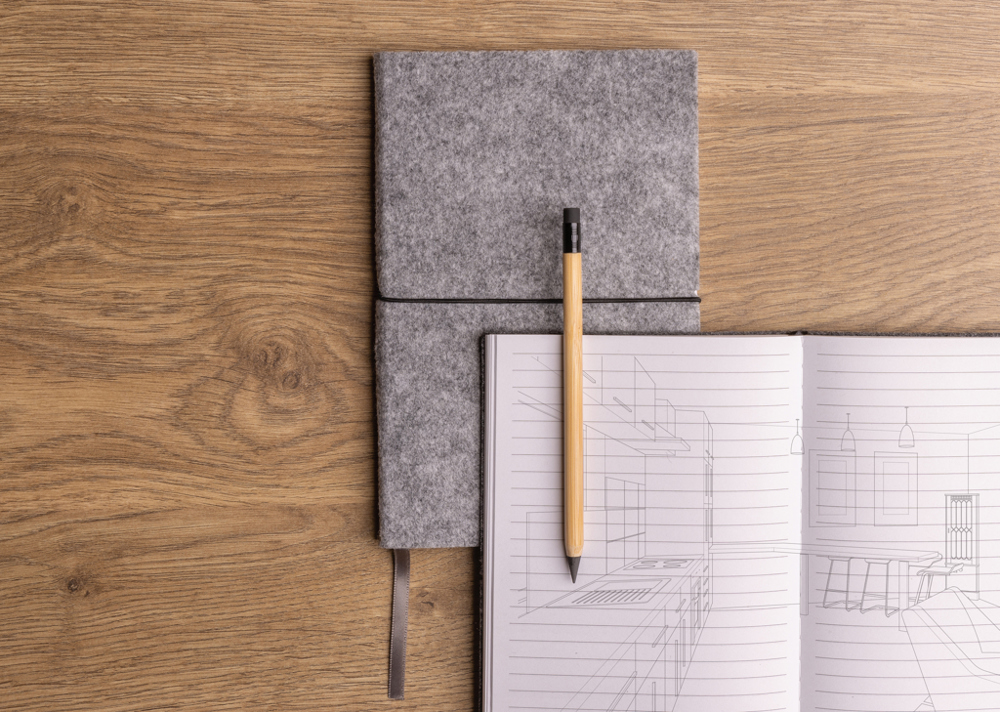 GRS-gecertificeerd gerecycled vilten A5 notitieboek