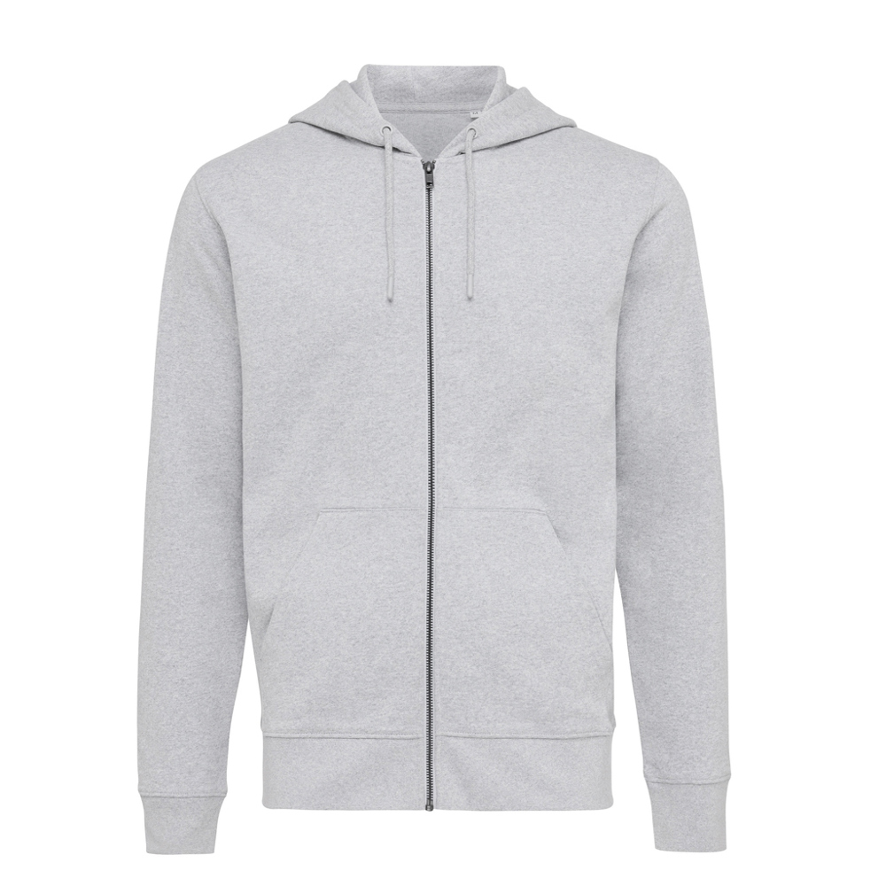 IQONIQ Abisko gerecycled katoen hoodie met rits - heather grey (± PMS heather grey)