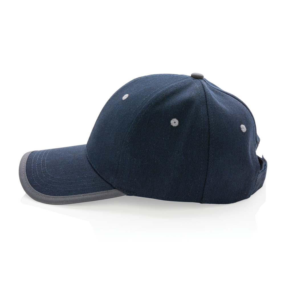Impact AWARE™ 6 panel 280gr recycled katoen cap met bies