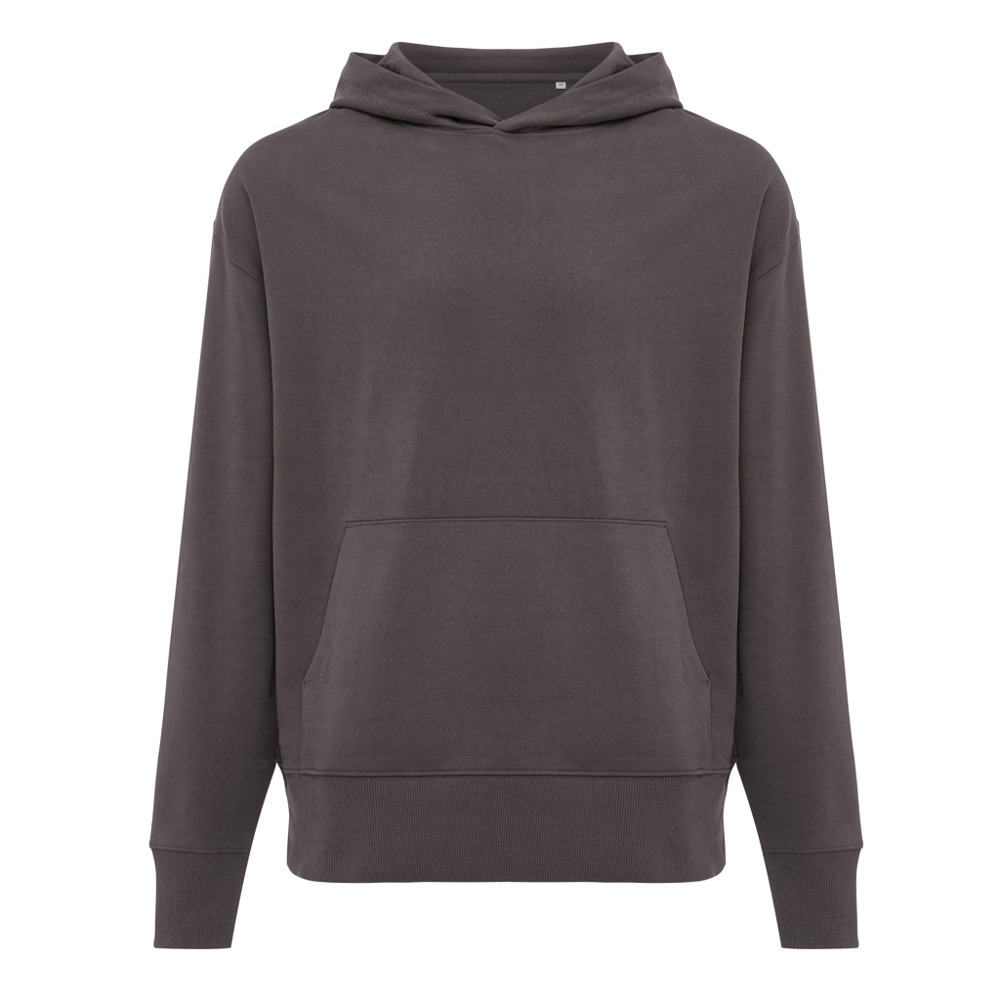 IQONIQ Yoho gerecycled katoen relaxed hoodie - antraciet (± PMS 19-3900 TCX)