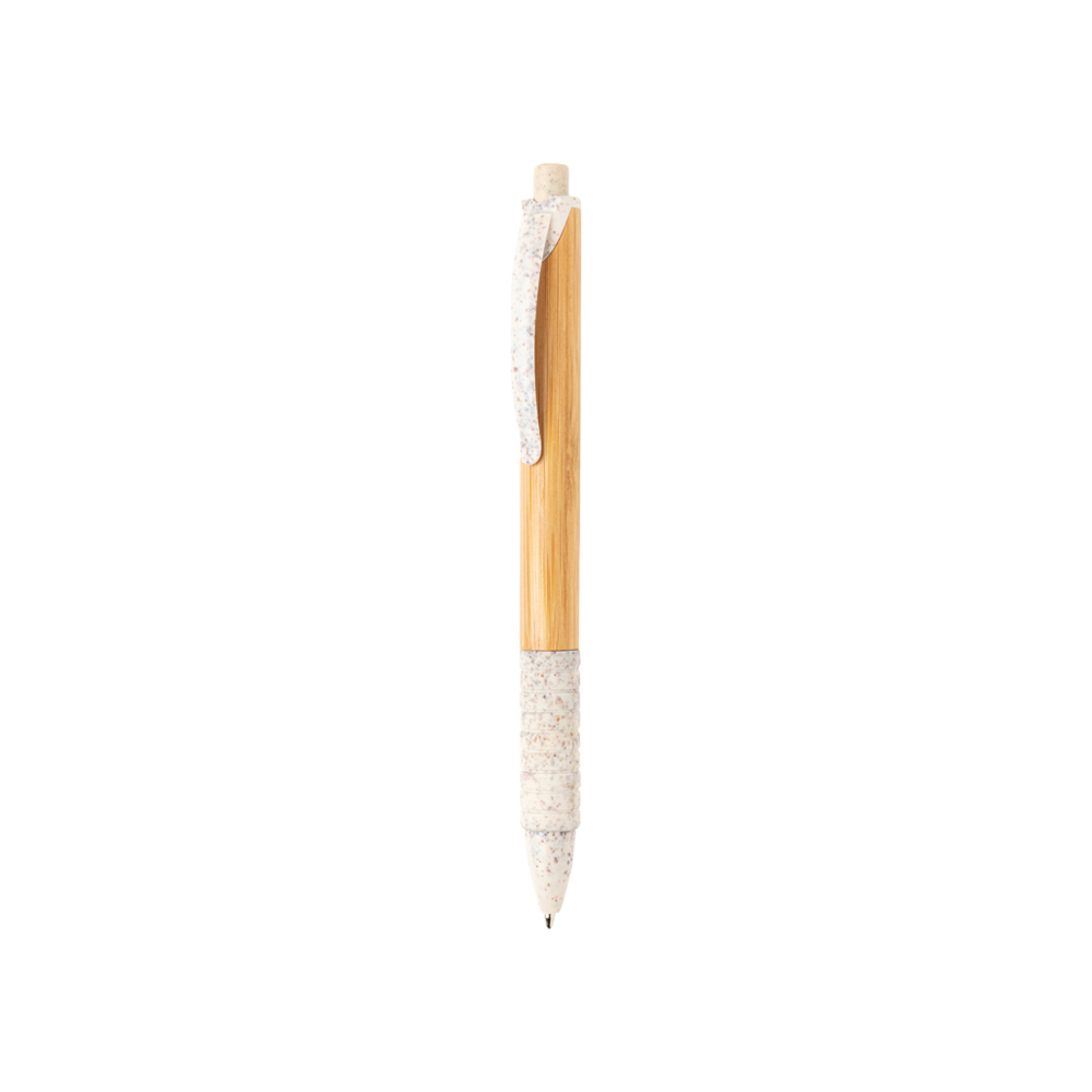 Bamboe & tarwestro pen - wit (± PMS White)