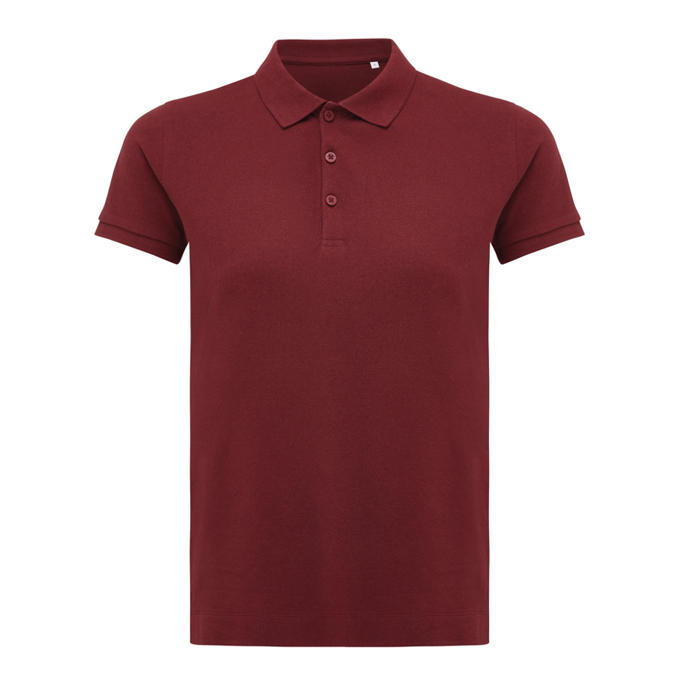 IQONIQ Yosemite dames recycled katoen pique polo - bordeauxrood (± PMS 19-1724TCX)