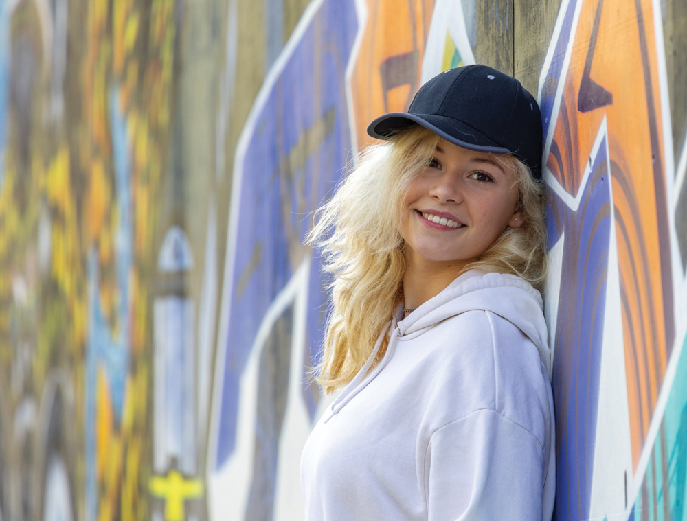 Impact AWARE™ 6 panel 280gr recycled katoen cap met bies