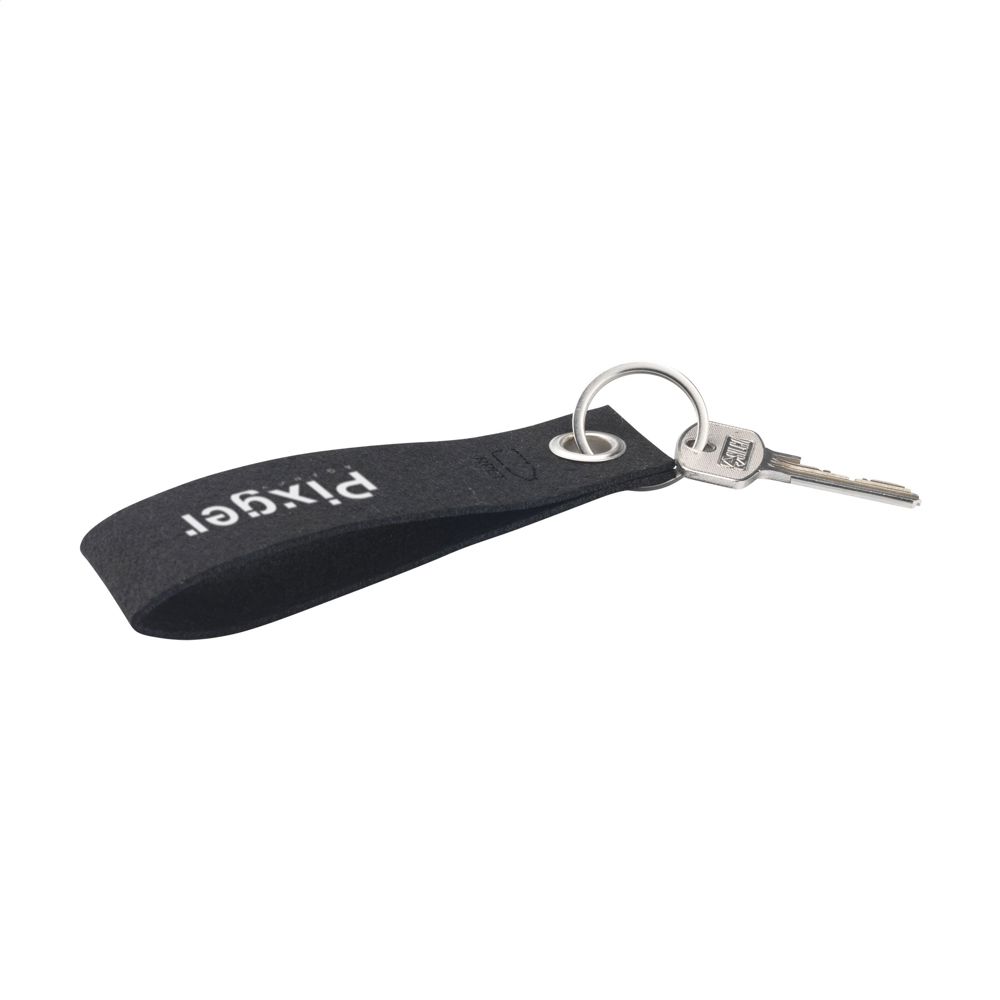 GRS RPET Felt Keyring sleutelhanger - zwart