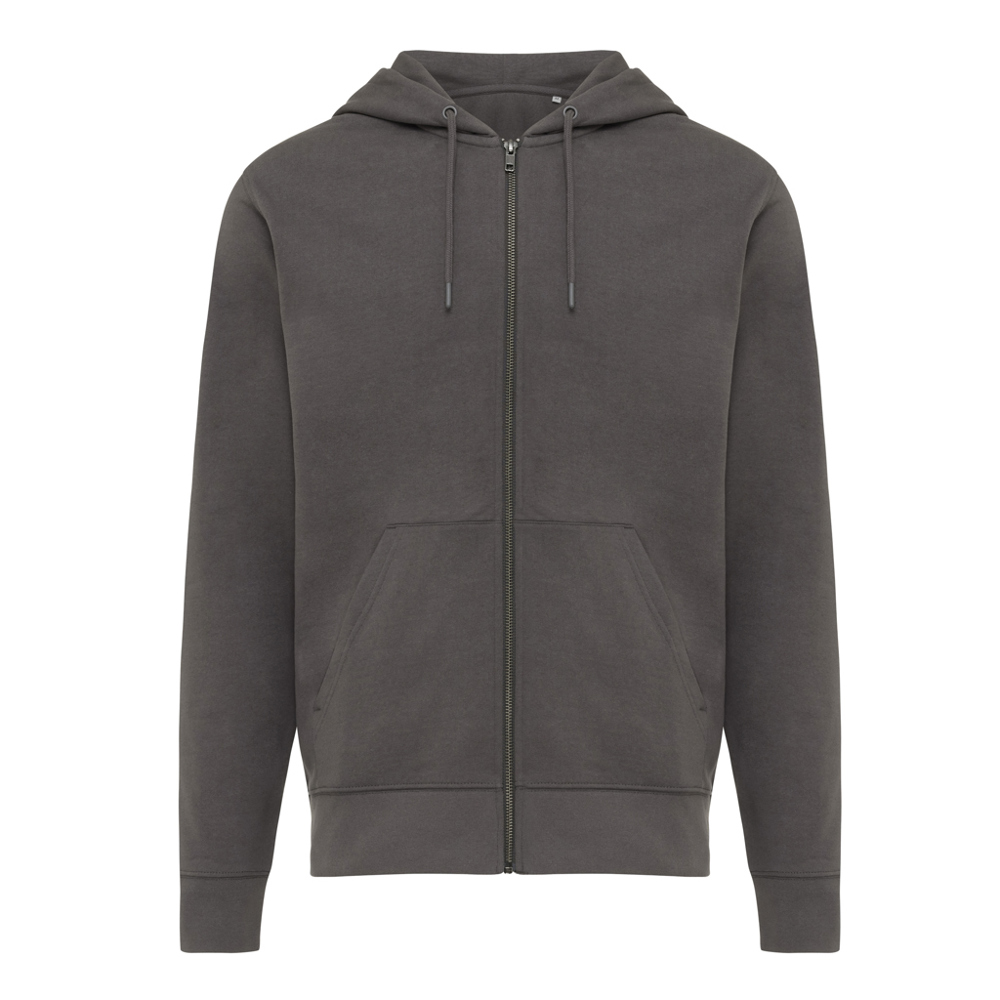 IQONIQ Abisko gerecycled katoen hoodie met rits - antraciet (± PMS 19-3900 TCX)