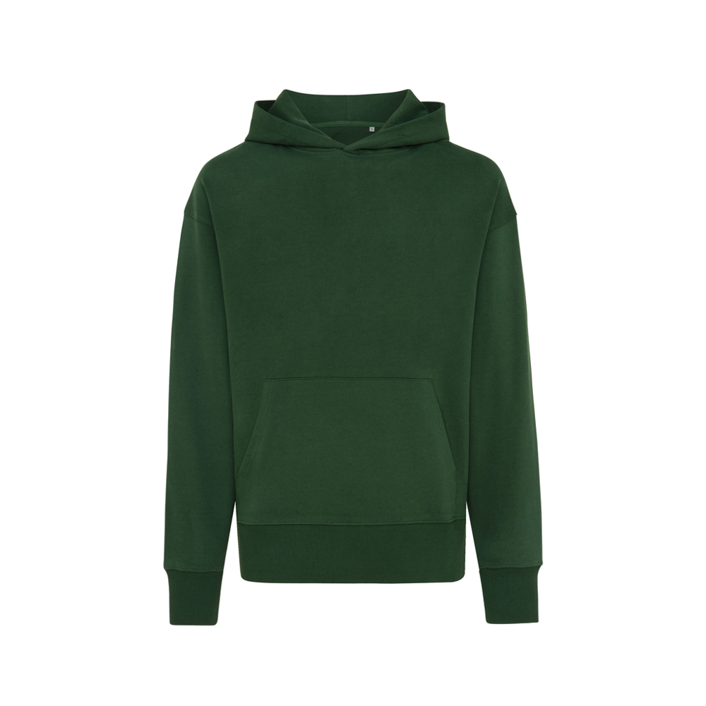 IQONIQ Yoho gerecycled katoen relaxed hoodie - forest green (± PMS 19-5920TCX)