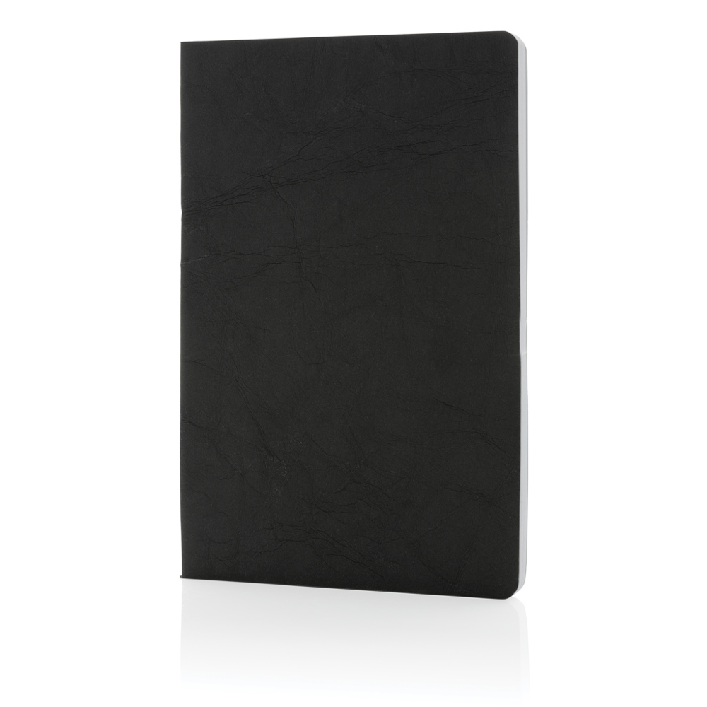 Salton A5 GRS gecertificeerd recycled papieren notitieboek - zwart (± PMS Black)