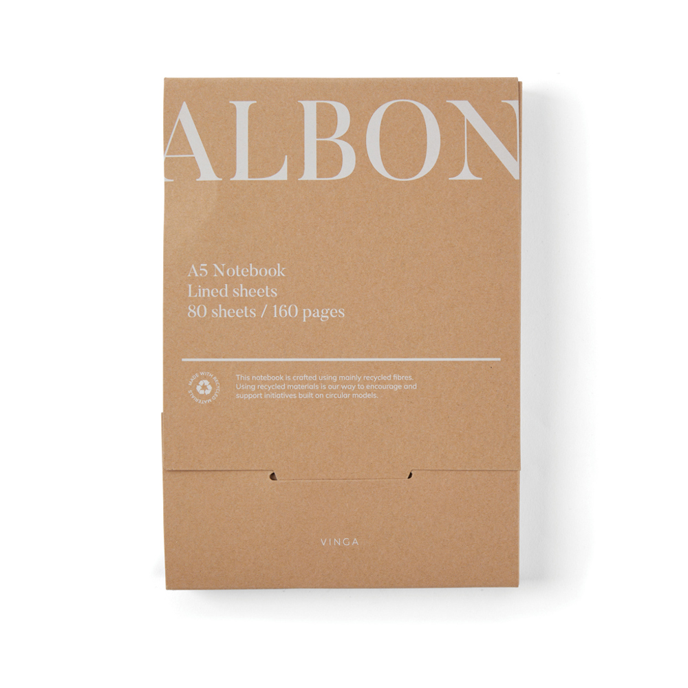 VINGA Albon GRS gerecycled vilt notitieboek